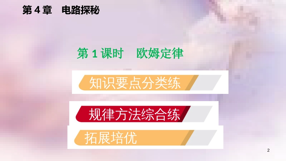 八年级科学上册 第4章 电路探秘 4.6 电流与电压、电阻的关系 4.6.1 欧姆定律练习课件 （新版）浙教版_第2页