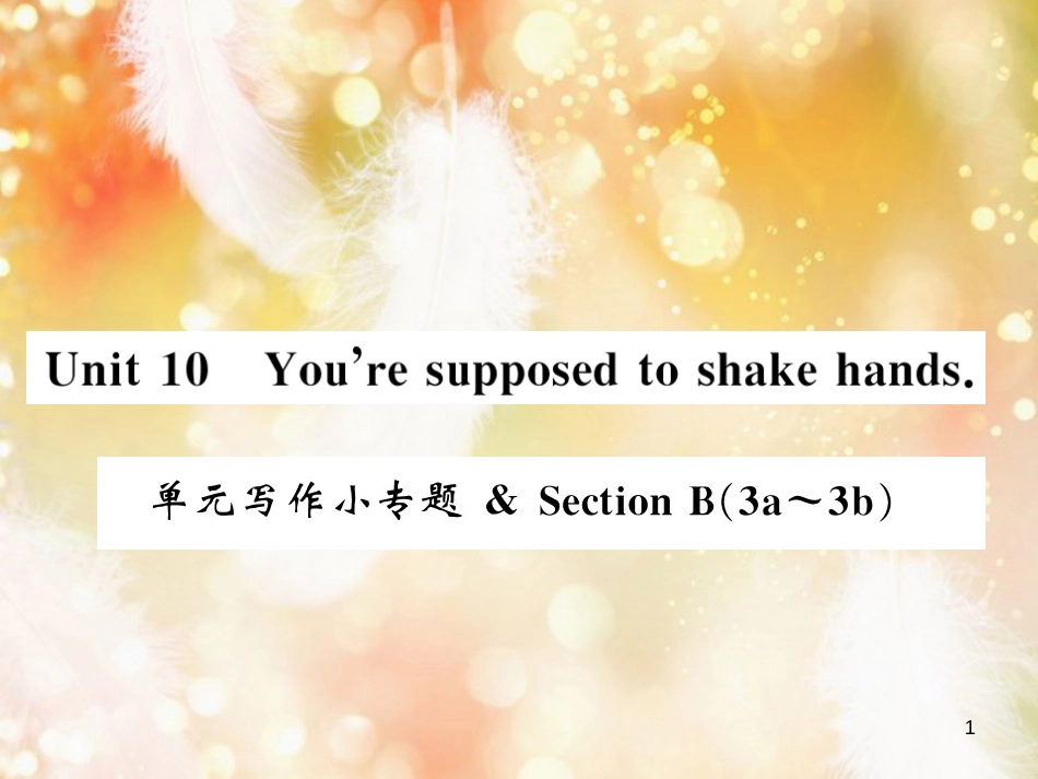 九年级英语全册 Unit 10 You’re supposed to shake hands写作小专题习题课件 （新版）人教新目标版_第1页