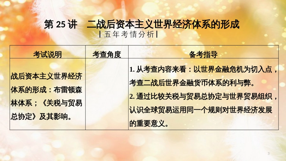 高考历史一轮复习 专题十二 当今世界经济的全球化趋势 第25讲 二战后资本主义世界经济体系的形成课件 人民版_第3页