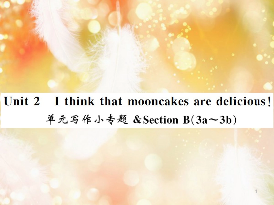 九年级英语全册 Unit 2 I think that mooncakes are delicious写作小专题习题课件 （新版）人教新目标版_第1页