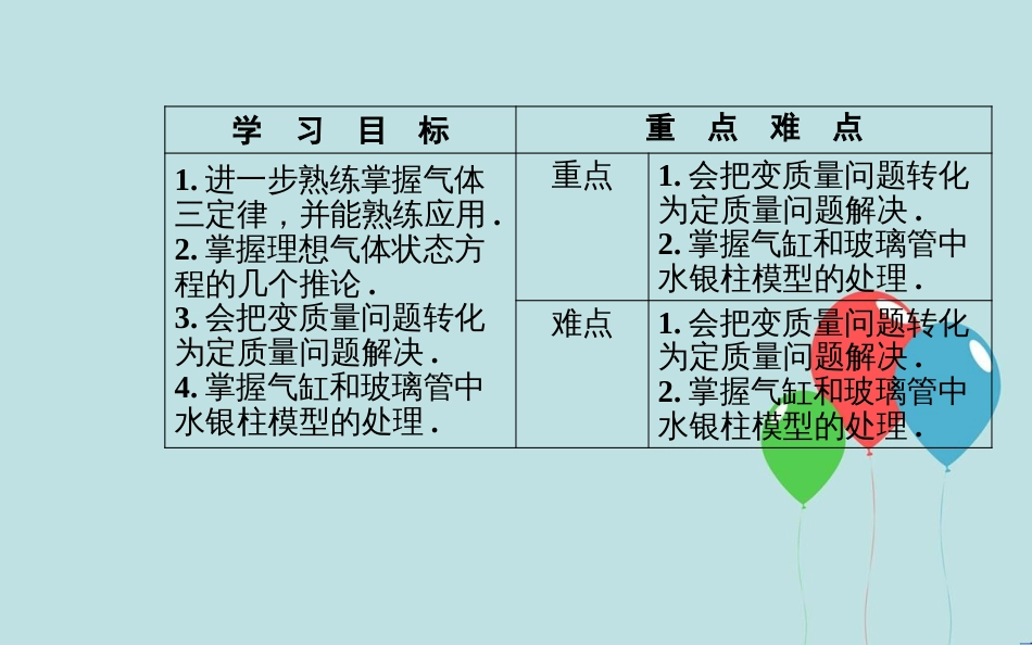 高中物理 第八章 气体 3 理想气体的状态方程 第二课时 理想气体状态方程的综合应用课件 新人教版选修3-3_第3页