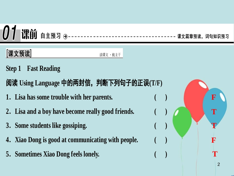 高中英语 Unit 1 Friendship Section Ⅲ Learning about Language & Using Language课件 新人教版必修1_第2页