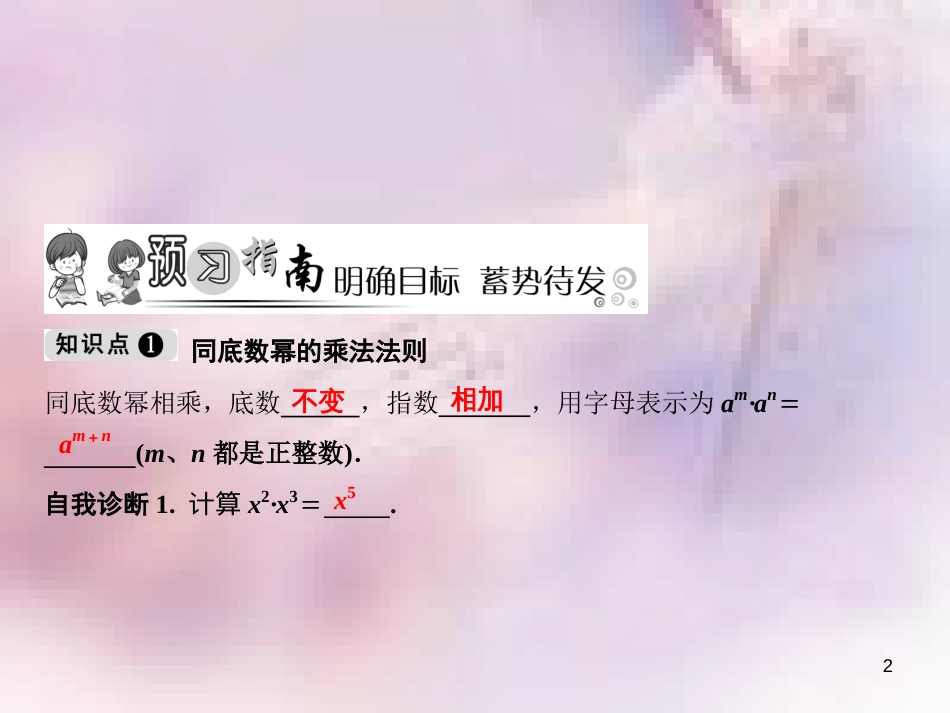 八年级数学上册 第14章 整式的乘法与因式分解 14.1 整式的乘法 14.1.1 同底数幂的乘法课件 （新版）新人教版_第2页