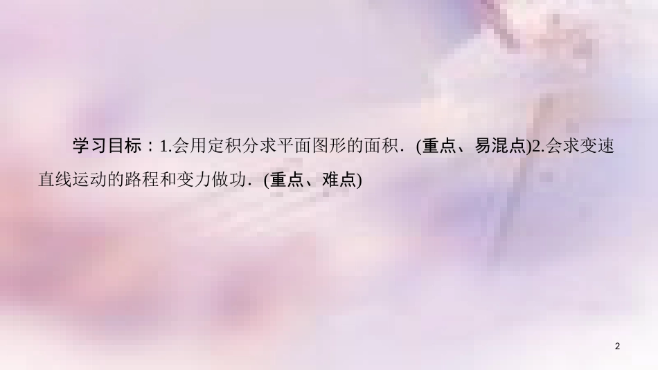 高中数学 第一章 导数及其应用 1.7 定积分的简单应用 1.7.1 定积分在几何中的应用 1.7.2 定积分在物理中的应用课件 新人教A版选修2-2_第2页