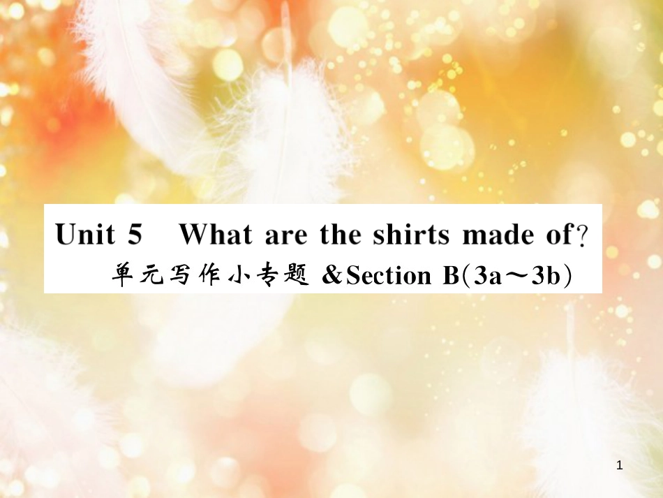 九年级英语全册 Unit 5 What are the shirts made of写作小专题习题课件 （新版）人教新目标版_第1页