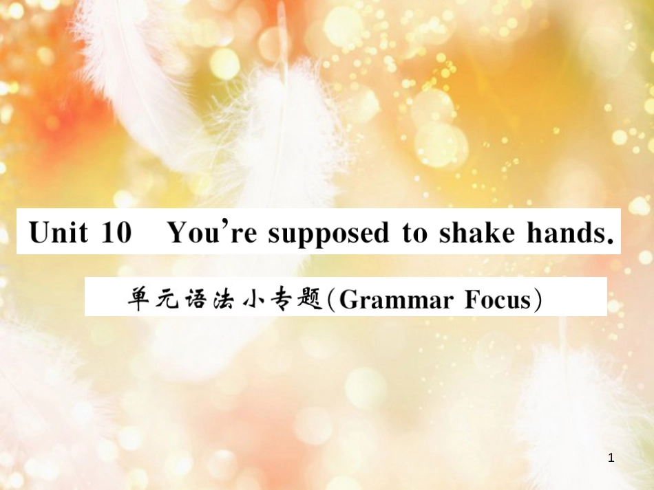 九年级英语全册 Unit 10 You’re supposed to shake hands语法小专题习题课件 （新版）人教新目标版_第1页