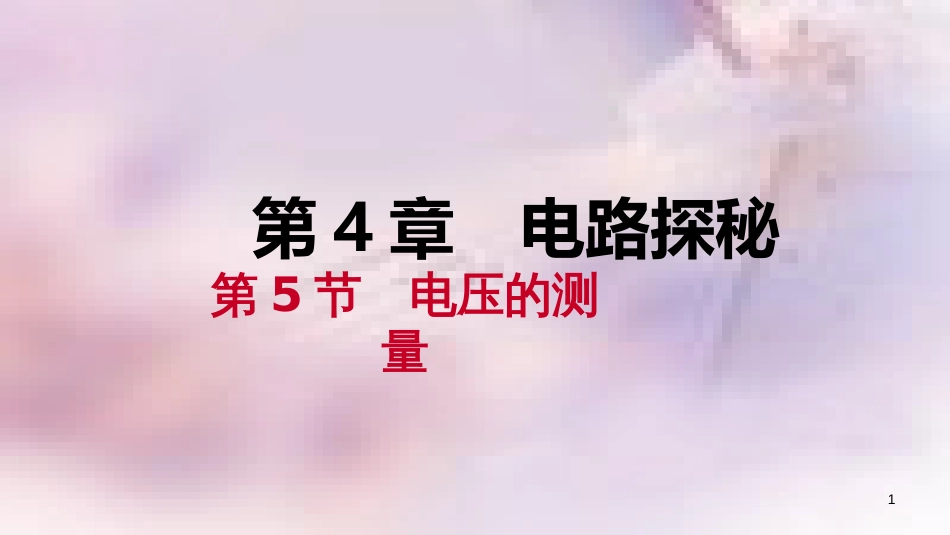 八年级科学上册 第4章 电路探秘 4.5 电压的测量 实验：研究串、并联电路的电压特点练习课件 （新版）浙教版_第1页