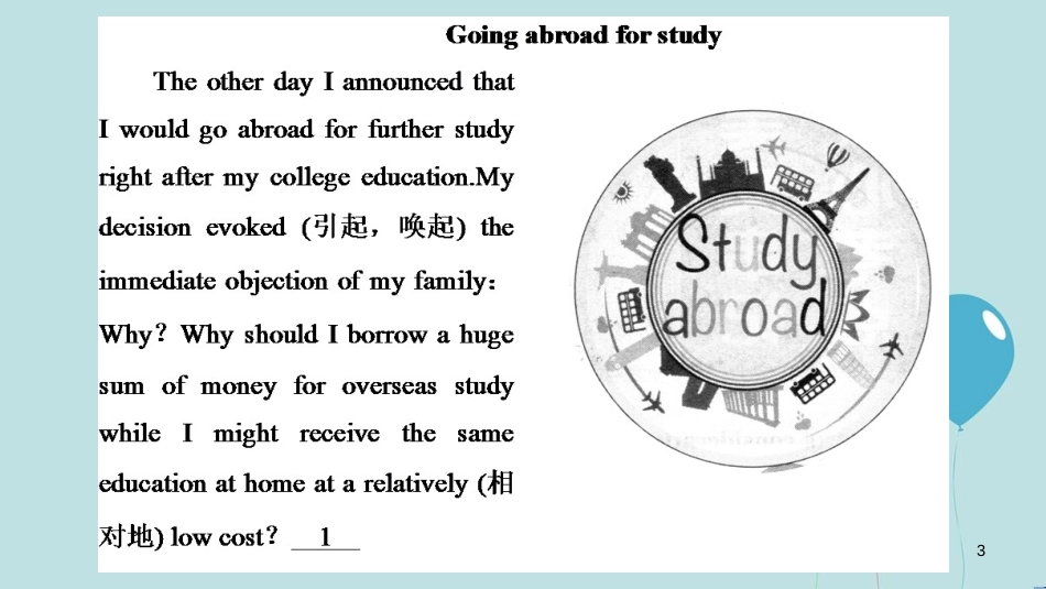 高中英语 Unit 12 Culture Shock Section Ⅰ Reading(Ⅰ) (Warm-up & Lesson 1)课件 北师大版必修4_第3页