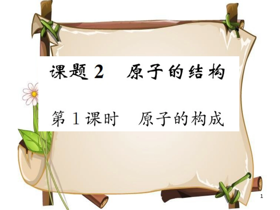 （河南专版）九年级化学上册 第三单元 物质构成的奥秘 课题2 第1课时 原子的构成（增分课练）习题课件 （新版）新人教版_第1页