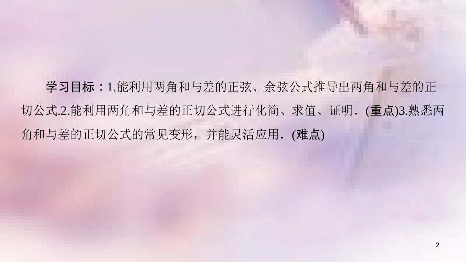 高中数学 第三章 三角恒等变换 3.1 两角和与差的正弦、余弦和正切公式 3.1.2 第2课时 两角和与差的正切公式课件 新人教A版必修4_第2页