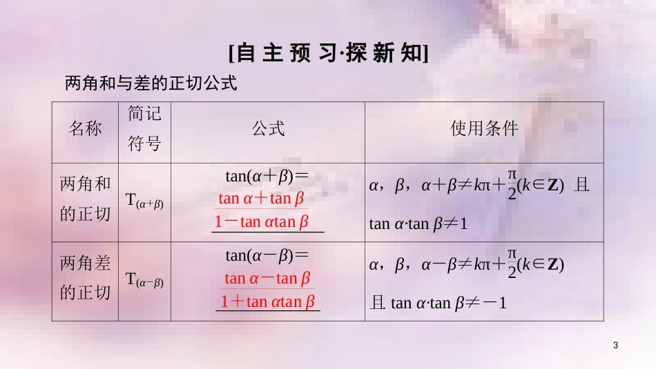 高中数学 第三章 三角恒等变换 3.1 两角和与差的正弦、余弦和正切公式 3.1.2 第2课时 两角和与差的正切公式课件 新人教A版必修4_第3页