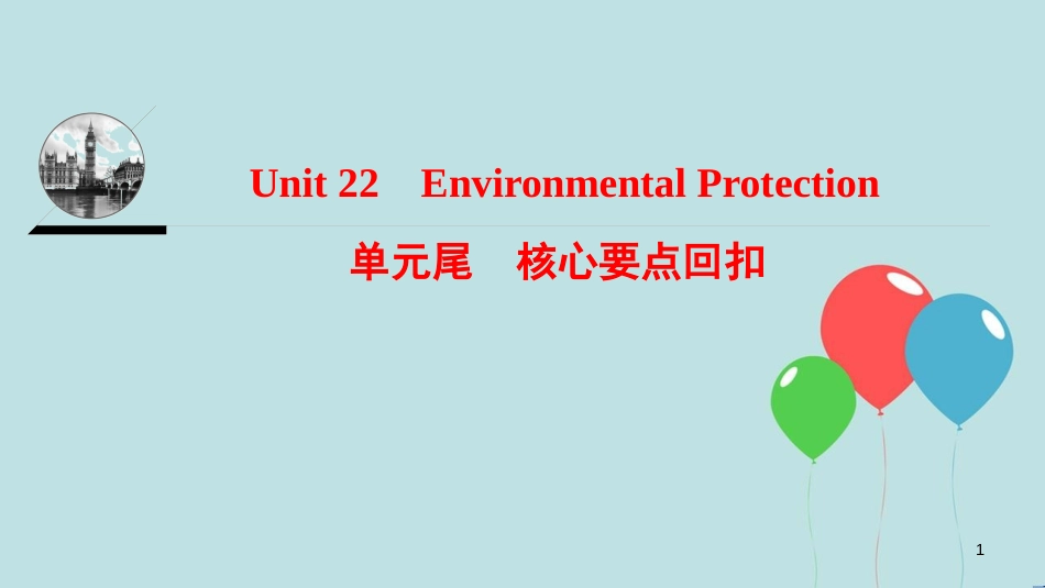 高中英语 Unit 22 Environmental Protection单元核心要点回扣课件 北师大版选修8_第1页