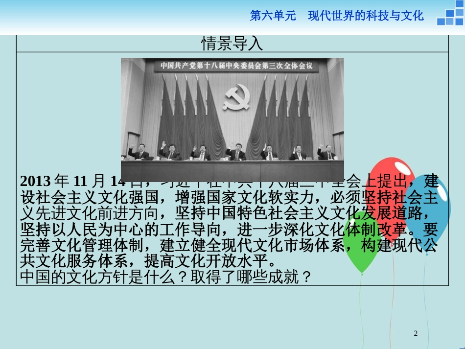 2017-2018学年高中历史 第六单元 现代世界的科技与文化 第29课 百花齐放 百家争鸣课件 岳麓版必修3_第2页