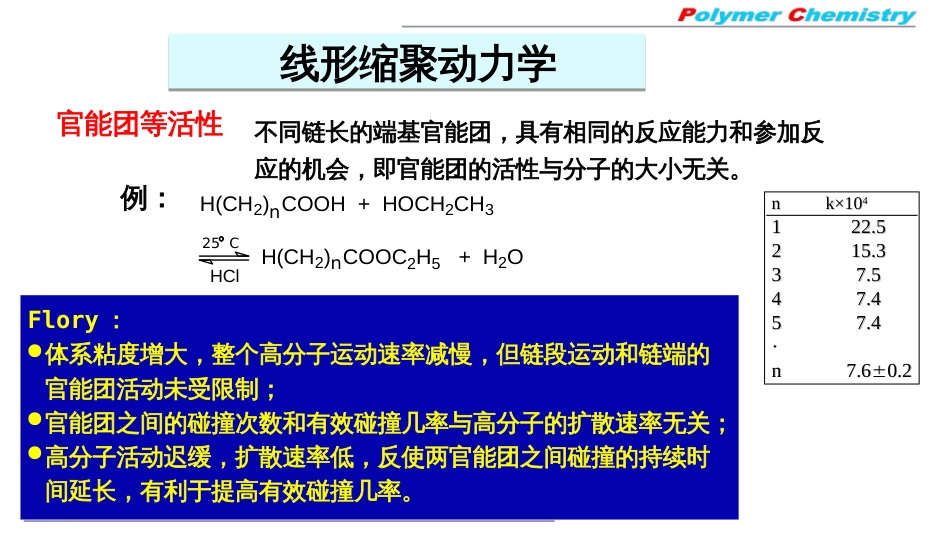 (29)--ZB03线形缩聚动力学_第1页