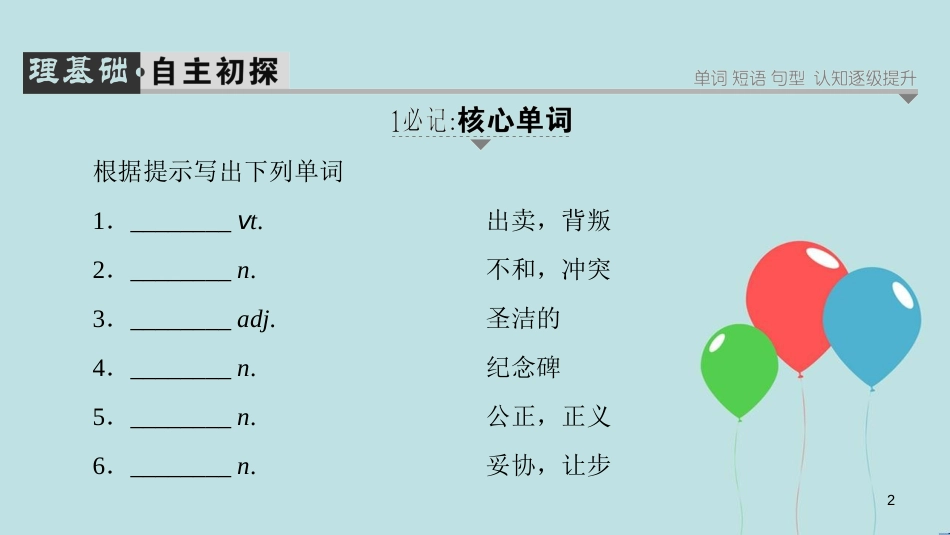 高中英语 Unit 23 Conflict Section Ⅰ Warm-up & Living in a Community—Preparing课件 北师大版选修8_第2页