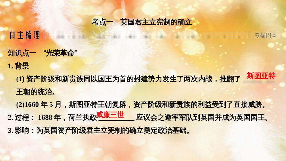 高考历史一轮复习 专题四 古代希腊、罗马的政治文明和近代西方的民主政治 第10讲 英国代议制的确立和完善及美国1787年宪法课件 人民版_第2页