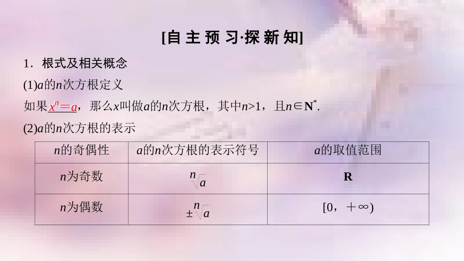 高中数学 第二章 基本初等函数（Ⅰ）2.1 指数函数 2.1.1 指数与指数幂的运算 第1课时 根式课件 新人教A版必修1_第3页