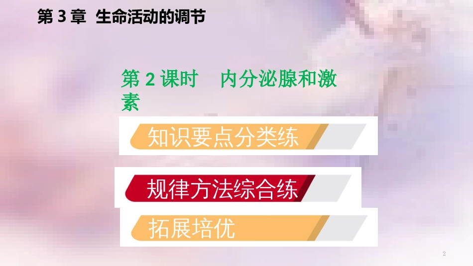 八年级科学上册 第3章 生命活动的调节 3.2 人体的激素调节 3.2.1 内分泌腺和激素练习课件 （新版）浙教版_第2页