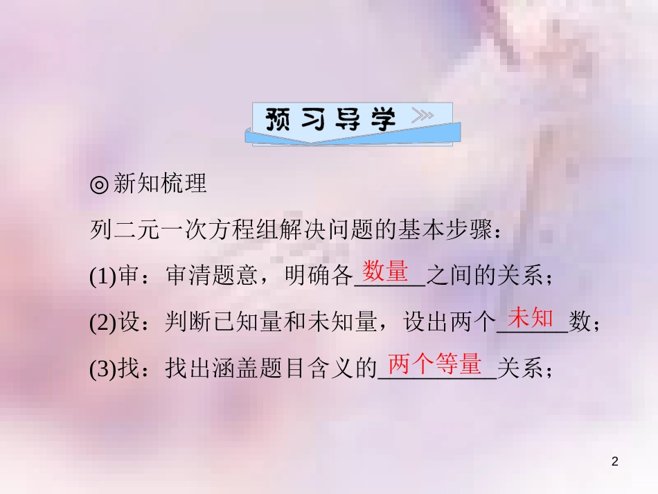 八年级数学上册 第五章 二元一次方程组 5.5 应用二元一次方程组—里程碑上的数导学课件 （新版）北师大版_第2页