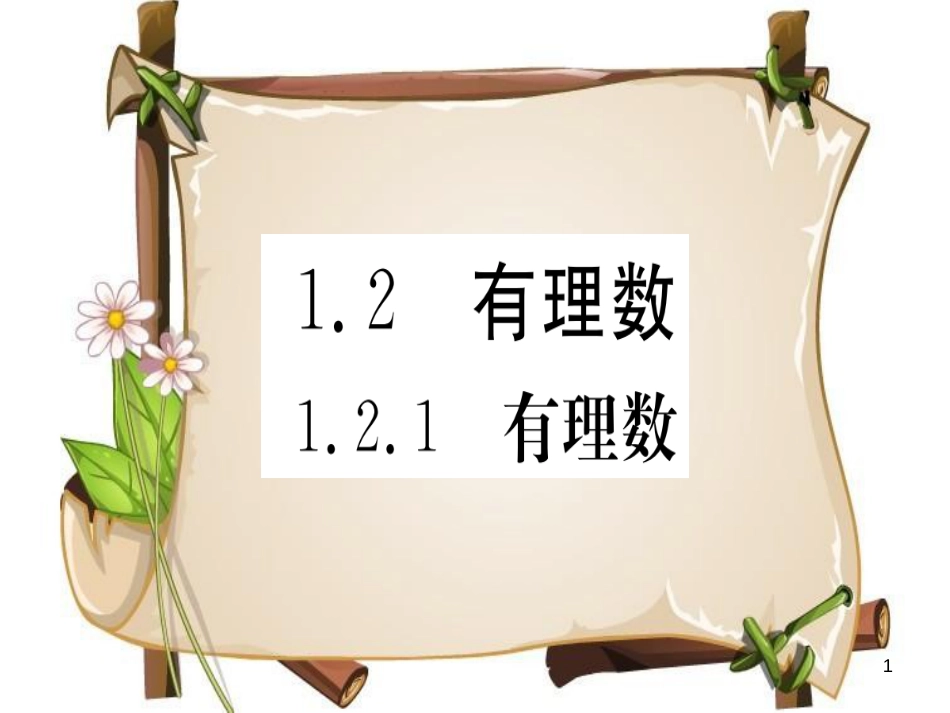 （湖北专版）七年级数学上册 第一章 有理数 1.2 有理数 1.2.1 有理数习题课件 （新版）新人教版_第1页