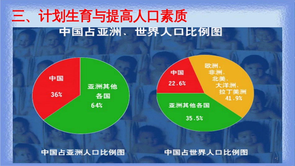 九年级道德与法治上册 第三单元 生态文明 社会和谐 3.1 走可持续发展道路 第3框 计划生育与提高人口素质课件 粤教版_第1页