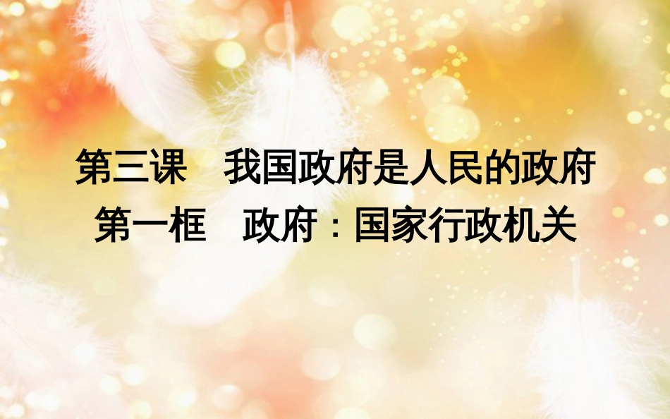 高中政治 第二单元 为人民服务的政府 第三课 我国政府是人民的政府 第一框 政府国家行政机关课件 新人教版必修2_第3页