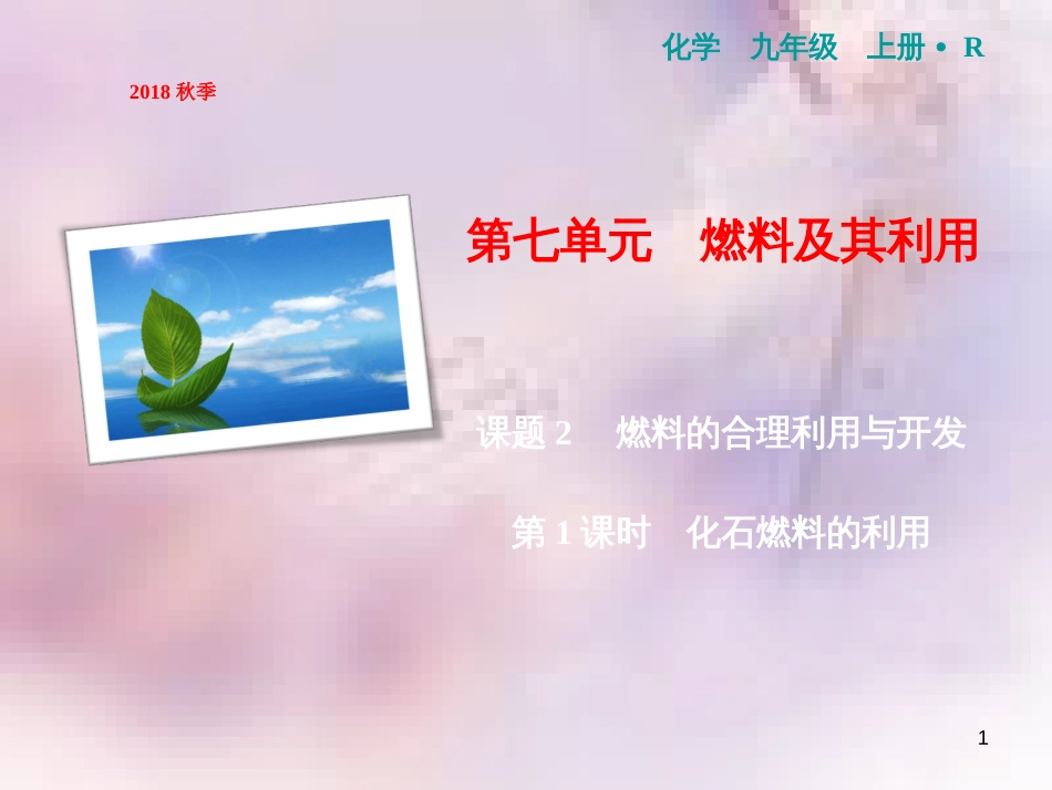 九年级化学上册 第7单元 燃料及其利用 课题2 燃料的合理利用与开发 第1课时 化石燃料的利用作业课件 （新版）新人教版_第1页