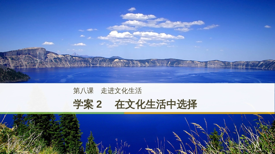 高中政治 第四单元 发展中国特色社会主义文化 第八课 走进文化生活 2 在文化生活中选择课件 新人教版必修3_第1页