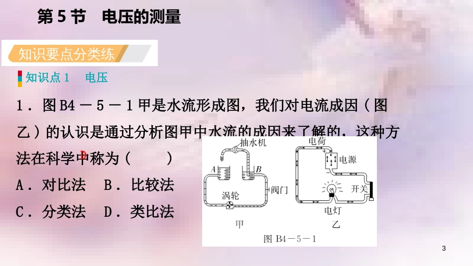 八年级科学上册 第4章 电路探秘 4.5 电压的测量 4.5.1 电压及其测量练习课件 （新版）浙教版_第3页