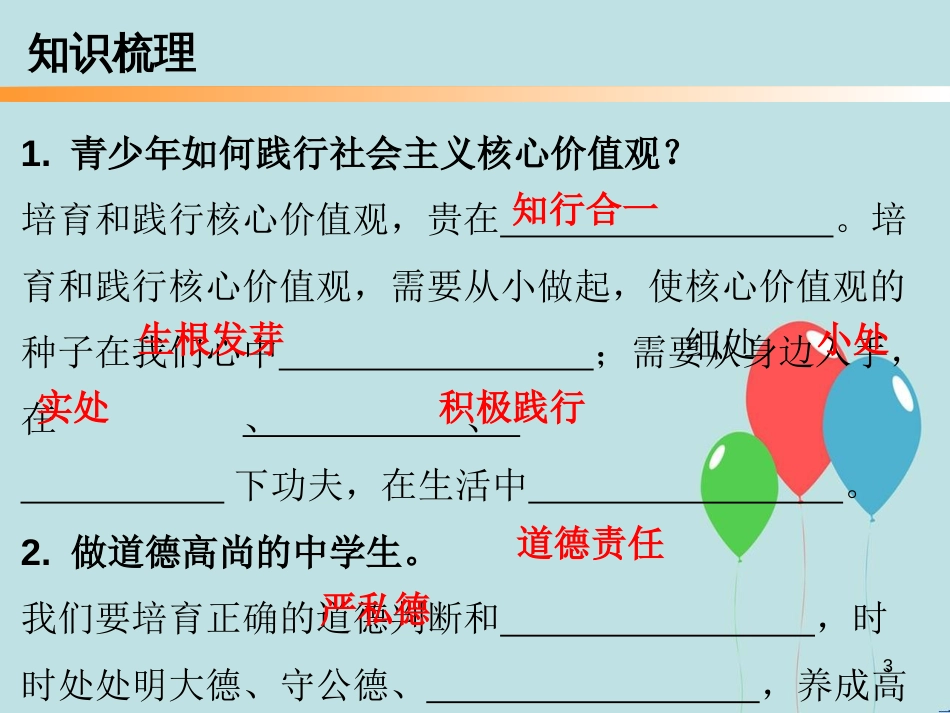 九年级道德与法治上册 第4单元 熔铸民族魂魄 第9课 凝聚民族之魂 第2站 践行社会主义核心价值观课件 北师大版_第3页