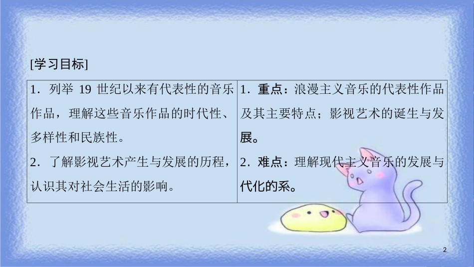 高中历史 第8单元 19世纪以来的世界文学艺术 第24课 蓬勃发展的音乐和影视艺术课件 北师大版必修3_第2页