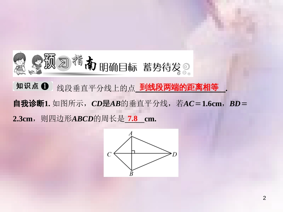 八年级数学上册 第13章 全等三角形 13.5 逆命题与逆定理 2 线段垂直平分线课件 （新版）华东师大版_第2页