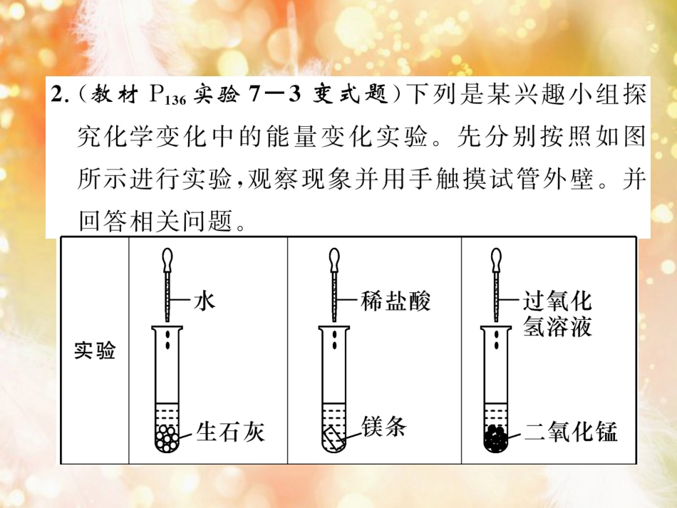 九年级化学上册 第7单元 燃料及其利用 课题2 燃料的合理利用与开发 第1课时 化学反应中的能量变化及化石燃料的利用作业课件 （新版）新人教版_第3页