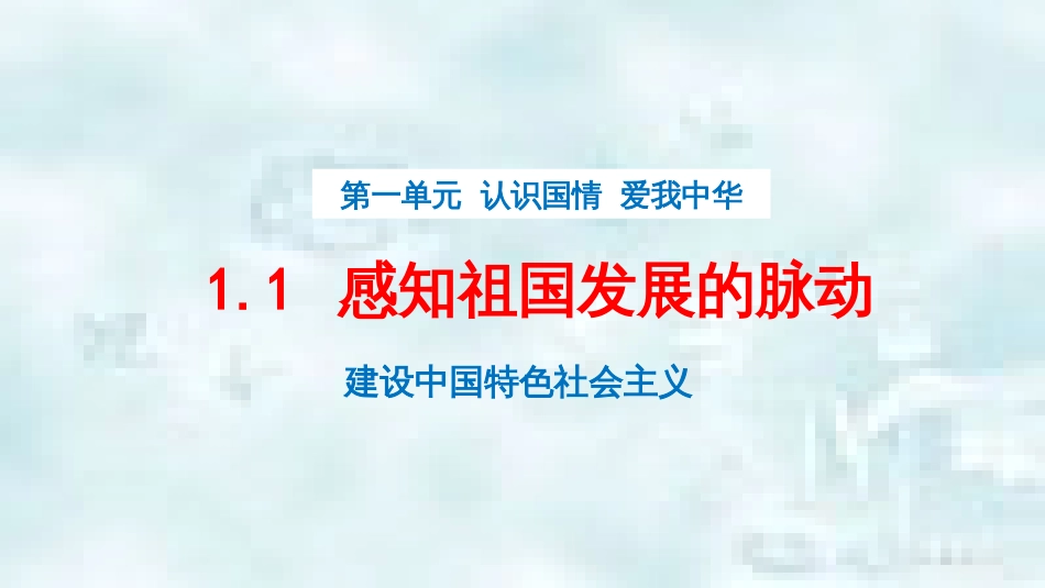 九年级道德与法治上册 第一单元 认识国情 爱我中华 1.1 感知祖国发展的脉动 第三框《建设中国特色社会》优质课件 粤教版_第1页