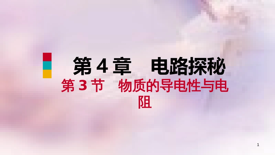 八年级科学上册 第4章 电路探秘 4.3 物质的导电性与电阻 4.3.1 物质的导电性练习课件 （新版）浙教版_第1页