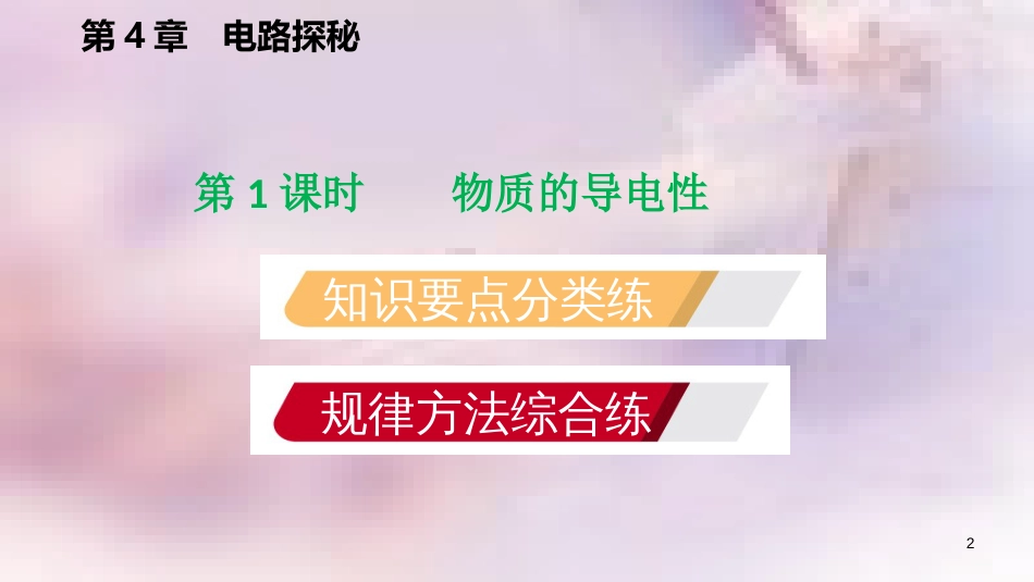 八年级科学上册 第4章 电路探秘 4.3 物质的导电性与电阻 4.3.1 物质的导电性练习课件 （新版）浙教版_第2页