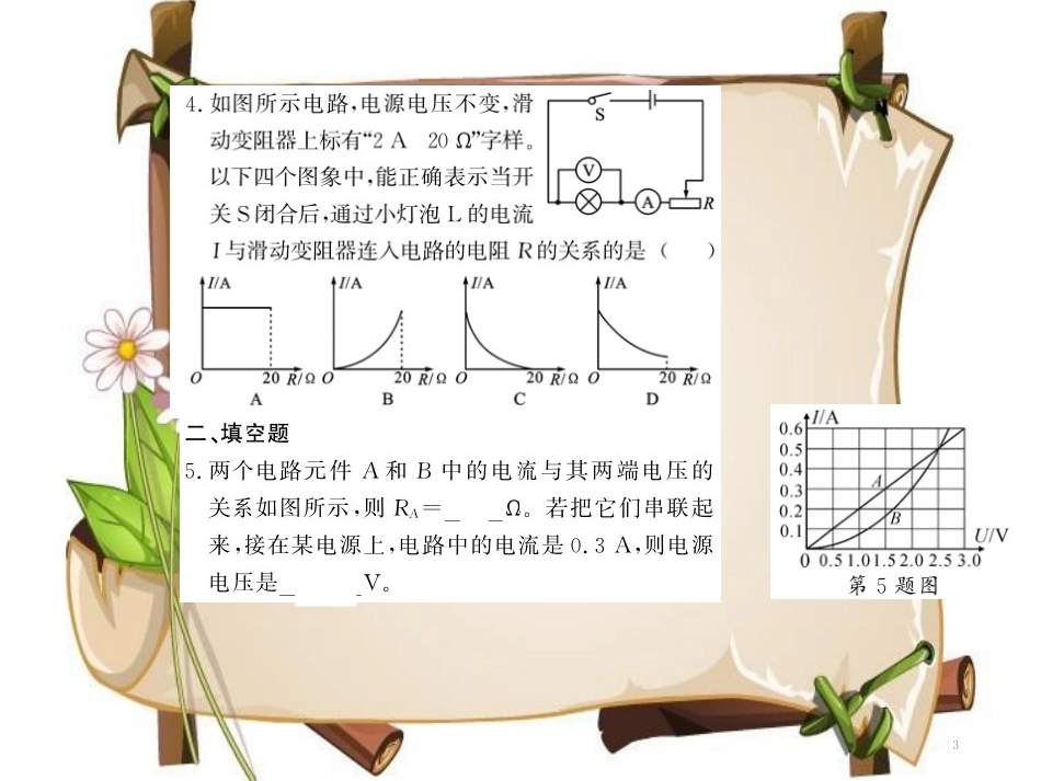 （黔东南专用）九年级物理全册 第十七章 欧姆定律 专题训练十四 欧姆定律与图像问题课件 （新版）新人教版_第3页