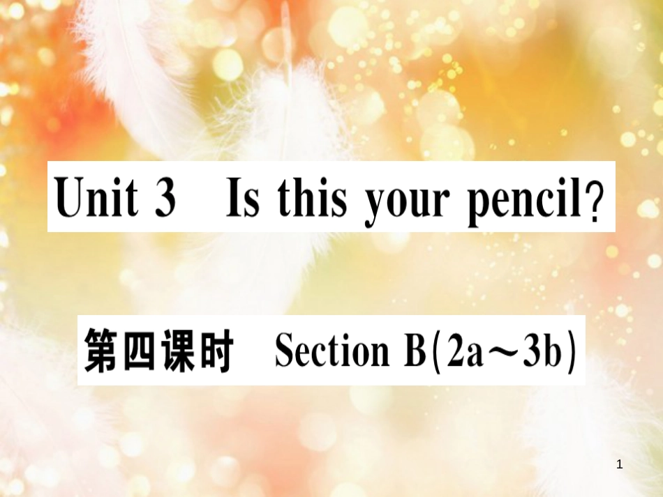 七年级英语上册 Unit 3 Is this your pencil（第4课时）习题课件 （新版）人教新目标版_第1页