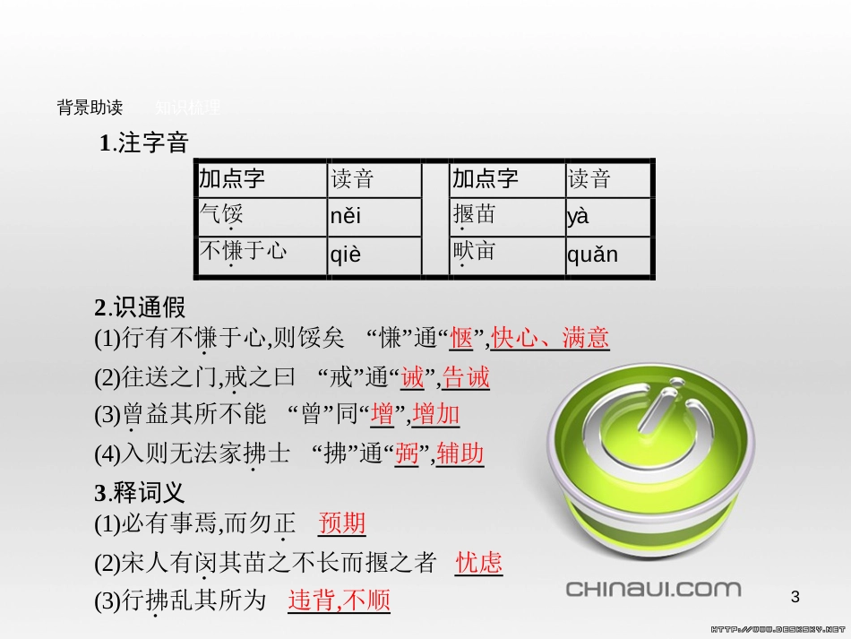 高中语文 第七单元《韩非子》选读 2 子圉见孔子于商太宰课件 新人教版选修《先秦诸子选读》 (7)_第3页