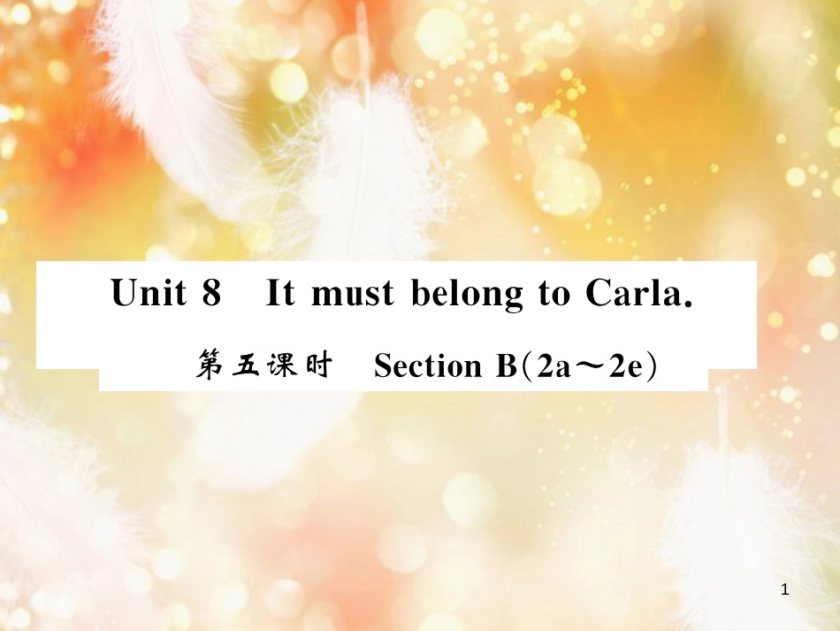 九年级英语全册 Unit 8 It must belong to Carla（第5课时）习题课件 （新版）人教新目标版_第1页