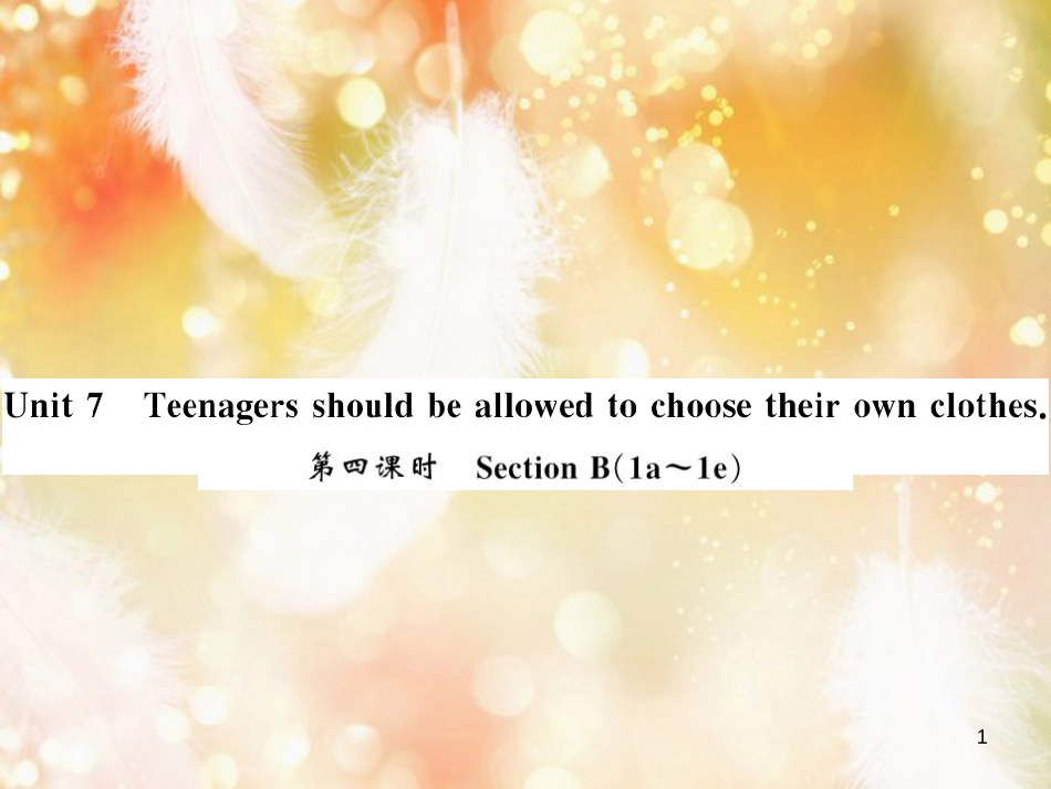 九年级英语全册 Unit 7 Teenagers should be allowed to choose their own clothes（第4课时）习题课件 （新版）人教新目标版_第1页