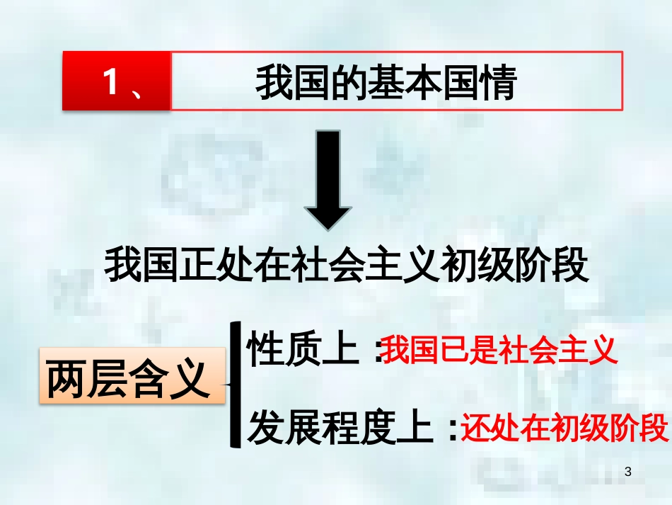 九年级道德与法治上册 第一单元 认识国情 爱我中华 1.1 感知祖国发展的脉动 第二框初级阶段的社会主义优质课件 粤教版_第3页