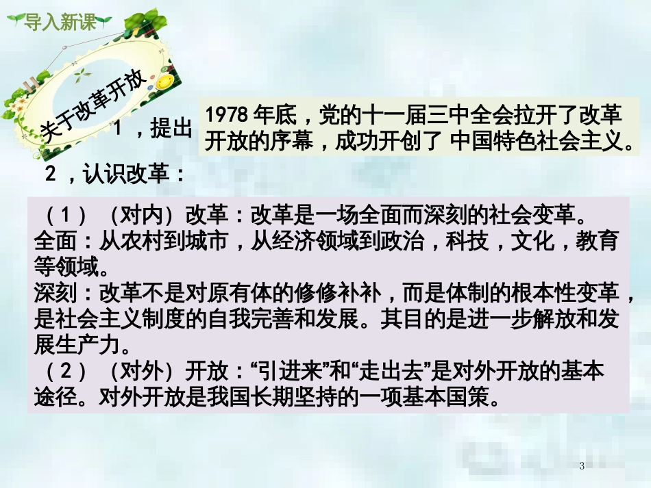 九年级道德与法治上册 第一单元 五星红旗，为你骄傲 第2课 旗帜引领前进路 第1框 续写春天的故事优质课件 鲁人版六三制_第3页