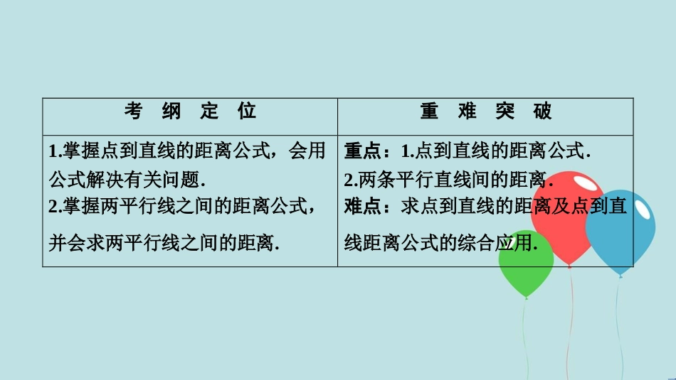 高中数学 第三章 直线与方程 3.3 直线的交点坐标与距离公式 3.3.3-3.3.4 两条平行直线间的距离课件 新人教A版必修2_第2页