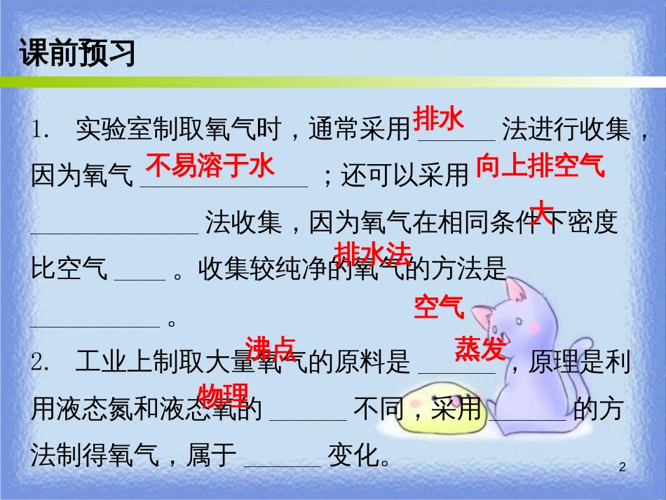 九年级化学上册 第二单元 我们周围的空气 课题3 制取氧气 课时2 氧气的实验室制法和工业制法（内文）课件 （新版）新人教版_第2页