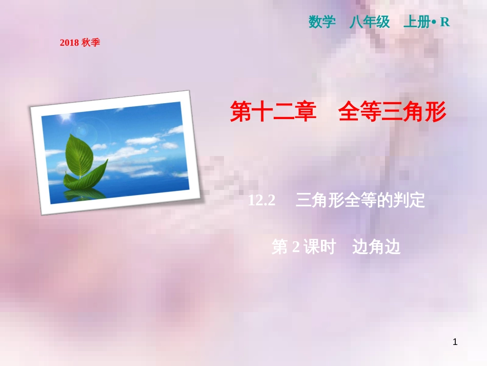 八年级数学上册 第12章 全等三角形 12.2 三角形全等的判定 第2课时 边角边课件 （新版）新人教版_第1页
