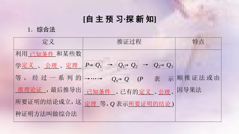 高中数学 第2章 推理与证明 2.2 直接证明与间接证明 2.2.1 综合法和分析法课件 新人教A版选修1-2_第3页