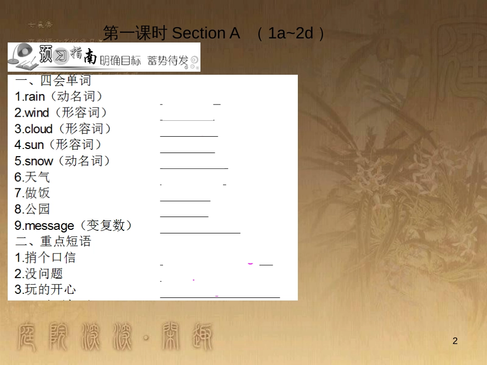 七年级英语下册 随堂特训 Unit 7 It’s raining课件 （新版）人教新目标版_第2页