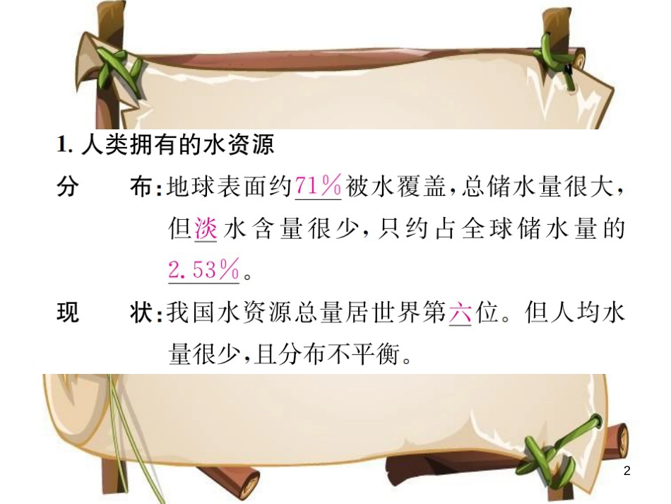 （河南专版）九年级化学上册 第四单元 自然界的水 课题1 爱护水资源（增分课练）习题课件 （新版）新人教版_第2页