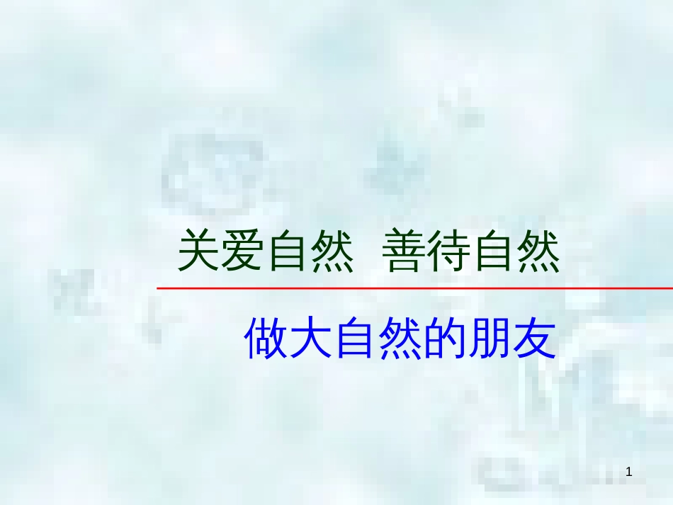 九年级道德与法治上册 第三单元 与大自然和谐共生 第6课 关爱自然 善待自然 第2框做大自然的朋友优质课件 鲁人版六三制_第1页